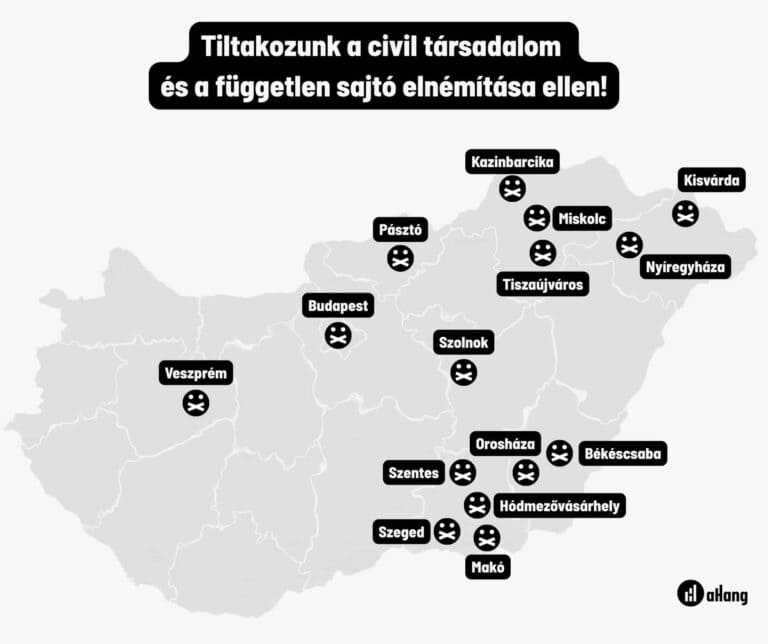 Országszerte demonstrációkat szervez az aHang a független sajtót és a civil szervezeteket elnémító jogszabálytervezet ellen